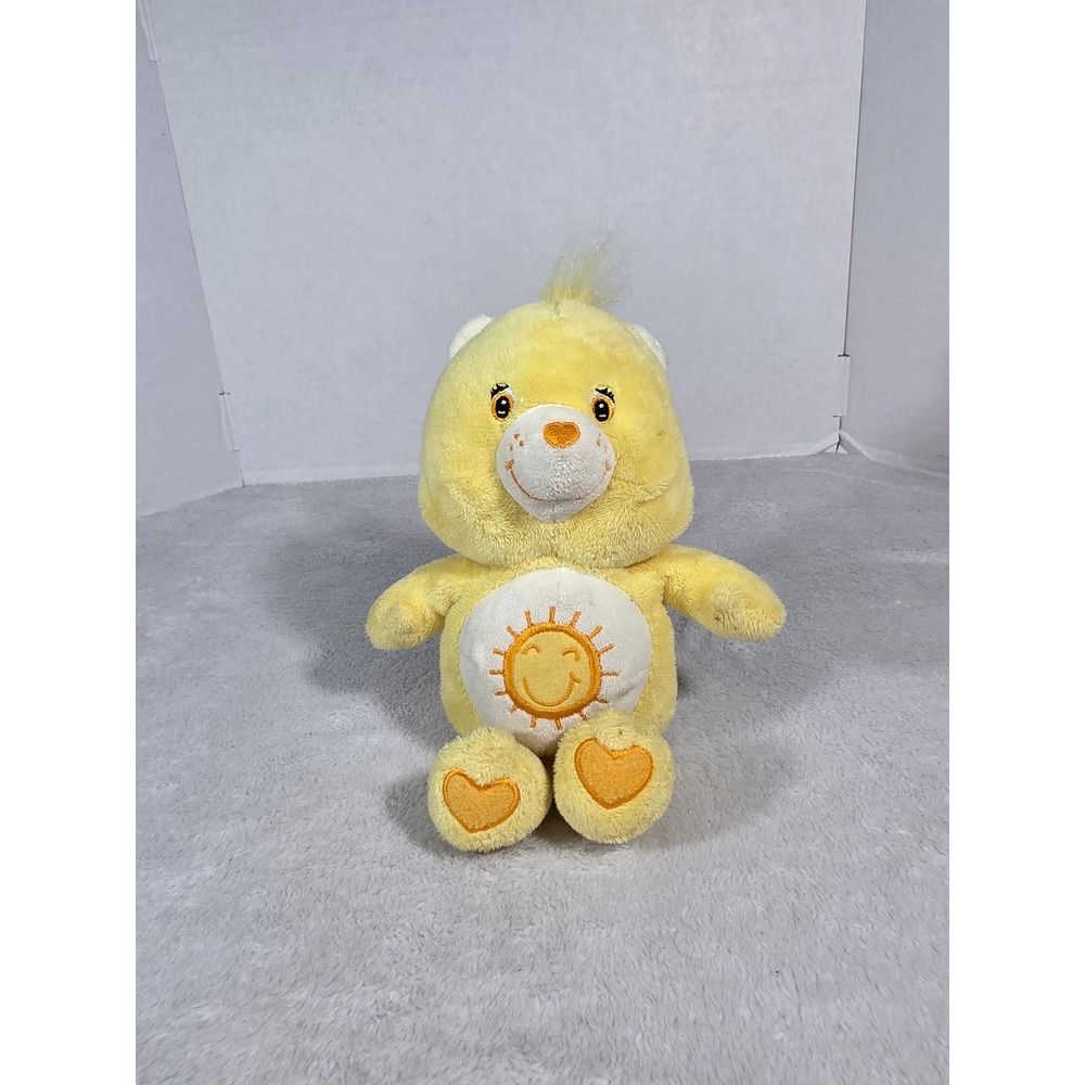 Care Bears Baby Funshine Bear Plush Rattle Yellow Sun 2003 Kids II Stuffed Toy